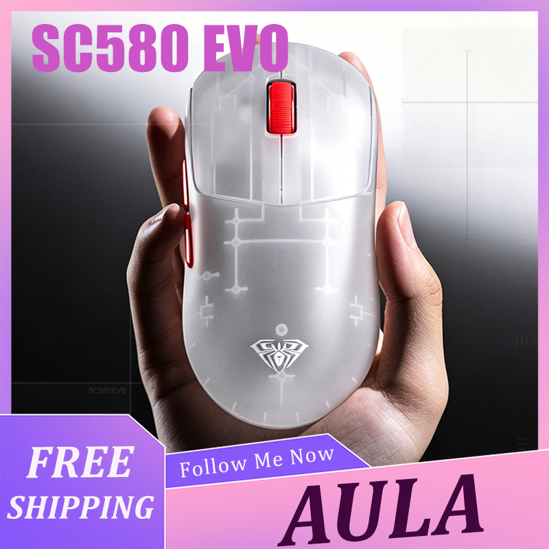 Esports Wireless Gaming Mouse - Беспроводная мышь AULA SC580 EVO, легкая,
