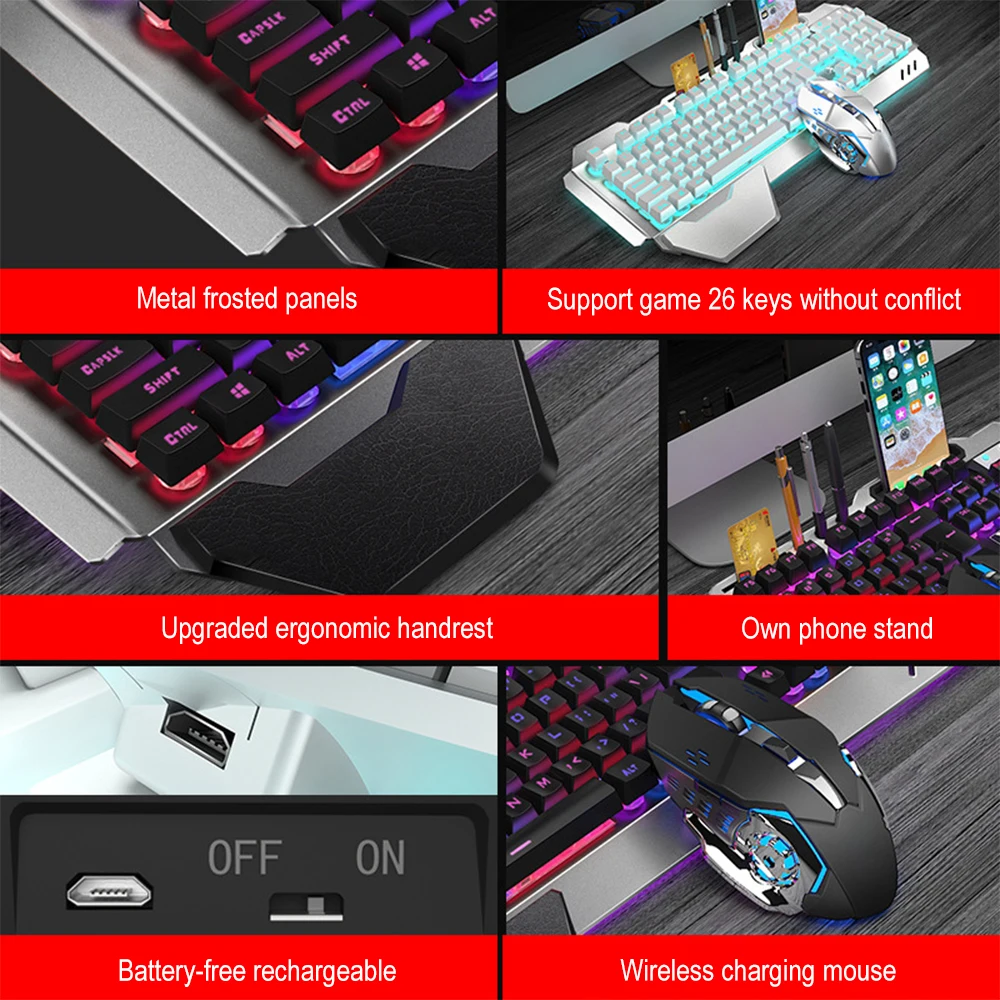 K680 перезаряжаемый 2,4G беспр – обзор и цена Esports Gaming Keyboard And Mouse